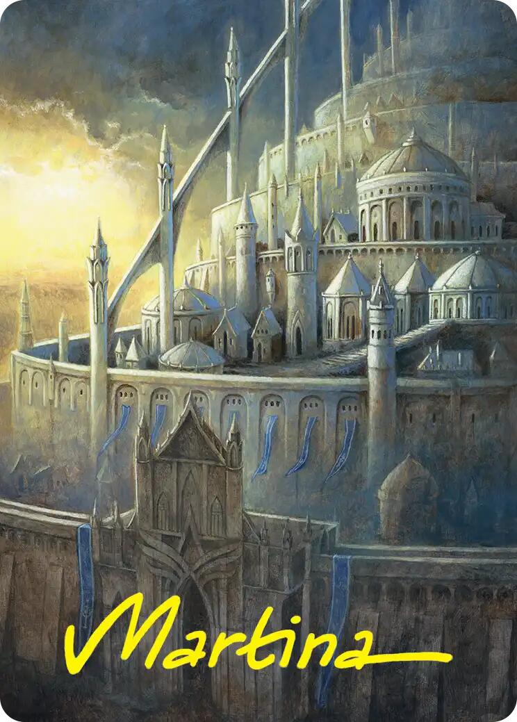Minas Tirith Art Card (Gold-Stamped Signature) [The Hobbit Art Series] | Exor Games Summserside