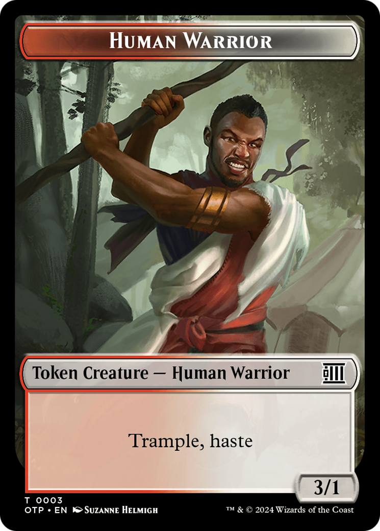 Human Warrior // Plot Double-Sided Token [Outlaws of Thunder Junction: Breaking News Tokens] | Exor Games Summserside