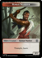 Human Warrior // Plot Double-Sided Token [Outlaws of Thunder Junction: Breaking News Tokens] | Exor Games Summserside