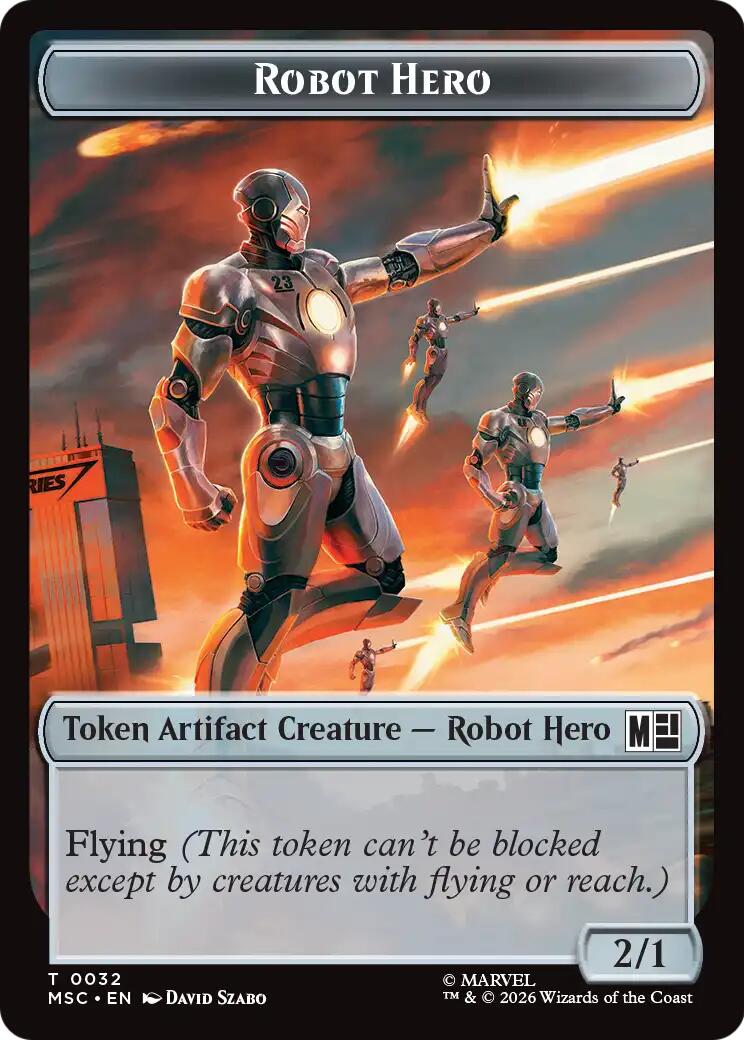 Robot Hero // Villain Double-Sided Token [Marvel Super Heroes Commander Tokens] | Exor Games Summserside