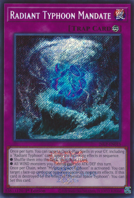 Radiant Typhoon Mandate (Emblazoned Secret Rare) [26LP-EN015] Secret Rare | Exor Games Summserside
