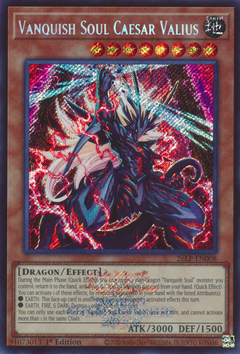 Vanquish Soul Caesar Valius (Emblazoned Secret Rare) [26LP-EN008] Secret Rare | Exor Games Summserside