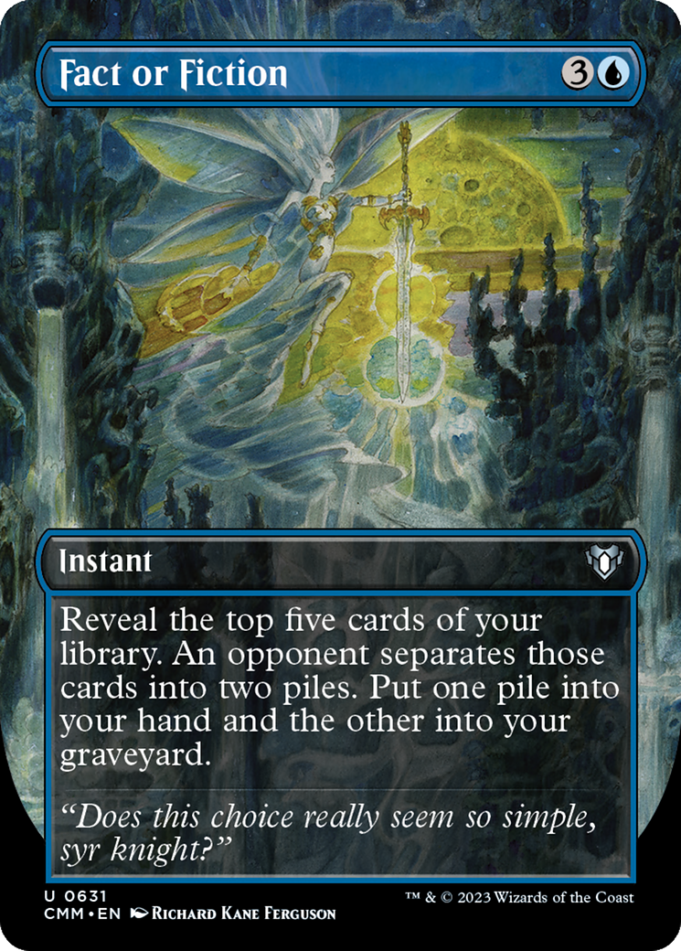 Fact or Fiction (Borderless Alternate Art) [Commander Masters] | Exor Games Summserside