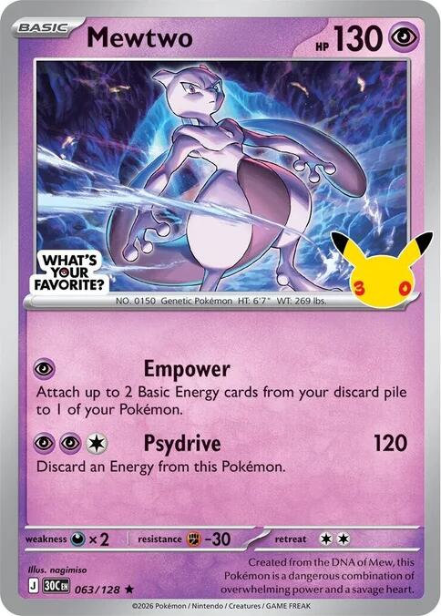 Mewtwo (063/128) (What's Your Favorite Stamp) [Miscellaneous Cards] | Exor Games Summserside