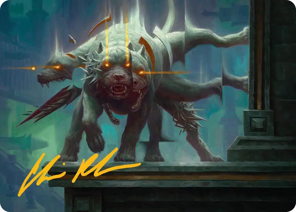 Flickering Hound Art Card (2/54) (Gold-Stamped Signature) [Reality Fracture Art Series] | Exor Games Summserside