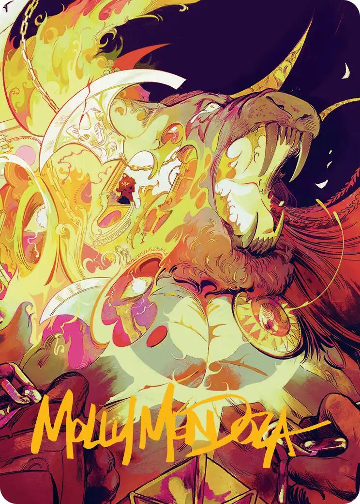 Ajani's Anguish Art Card (Gold-Stamped Signature) [Reality Fracture Art Series] | Exor Games Summserside