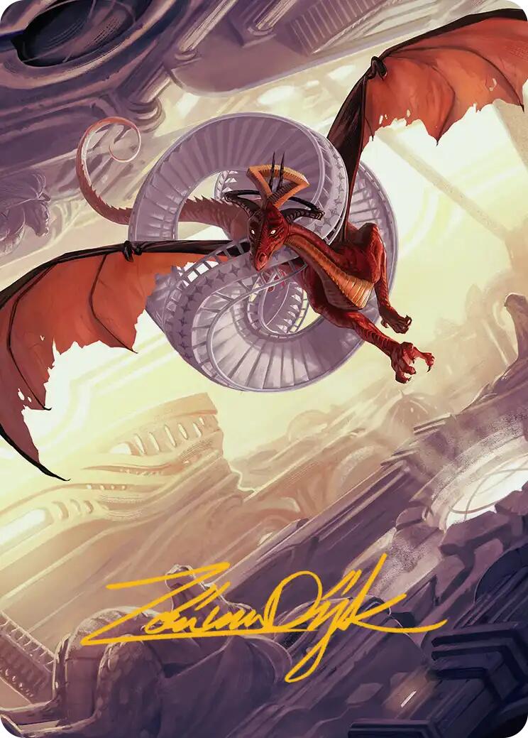 Draconic Visitor Art Card (Gold-Stamped Signature) [Reality Fracture Art Series] | Exor Games Summserside