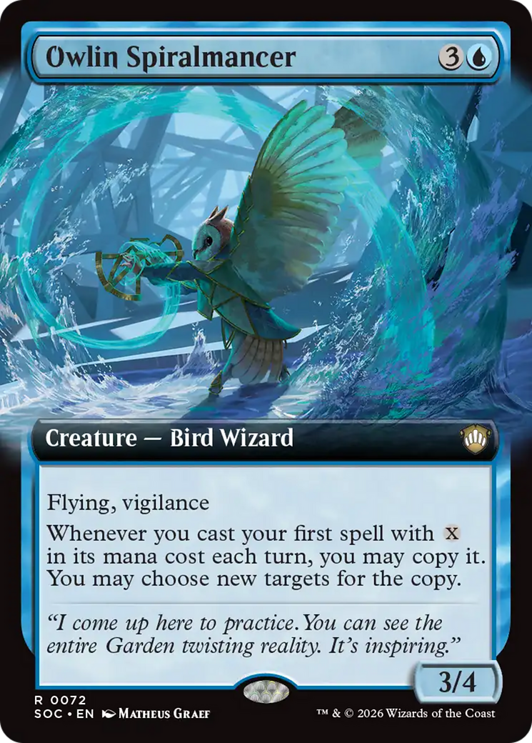 Owlin Spiralmancer (Extended Art) [Secrets of Strixhaven Commander] | Exor Games Summserside