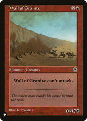 Wall of Granite [The List] | Exor Games Summserside