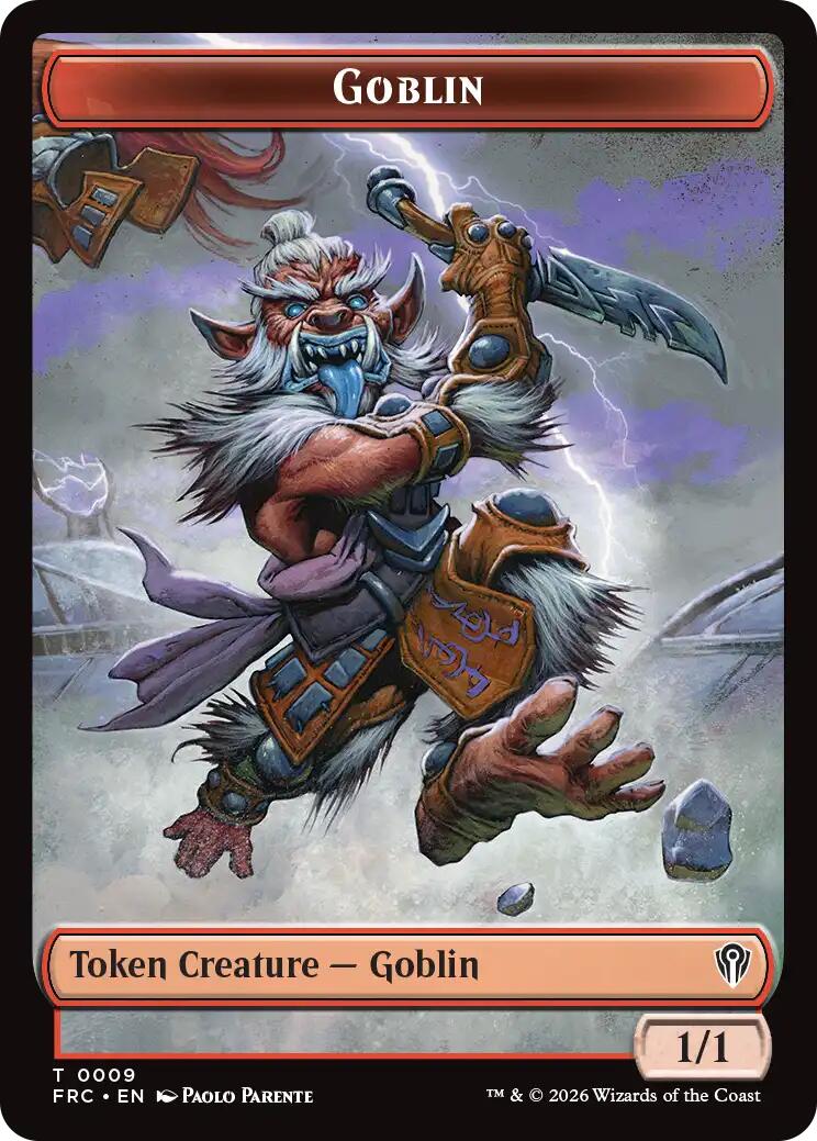 Goblin // Spirit Double-Sided Token [Reality Fracture Commander Tokens] | Exor Games Summserside