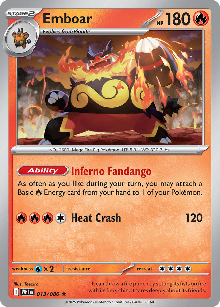 Emboar (013/086) (Deck Exclusive) [Scarlet & Violet: White Flare] | Exor Games Summserside