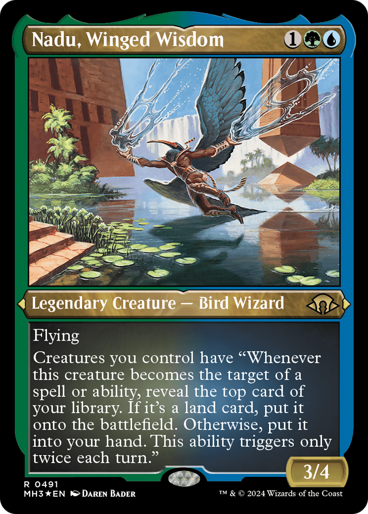 Nadu, Winged Wisdom (Foil Etched) [Modern Horizons 3] | Exor Games Summserside