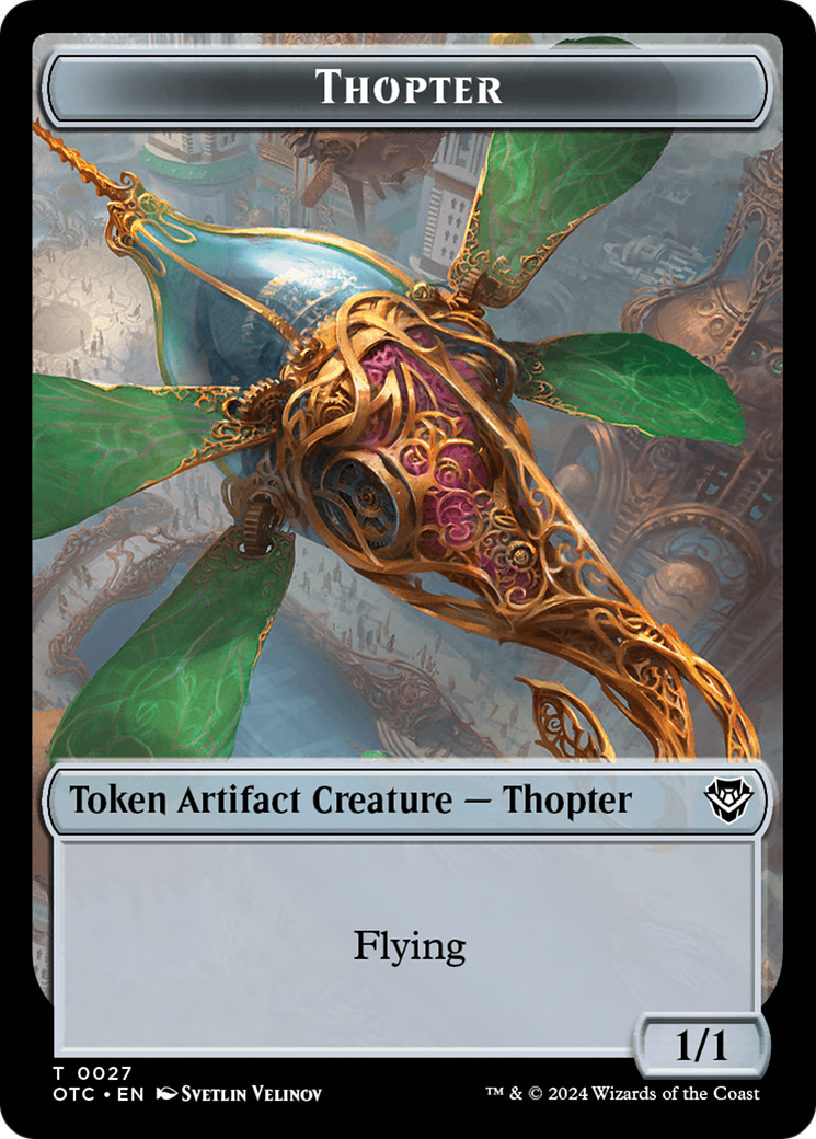 Thopter // Manifest Double-Sided Token [Outlaws of Thunder Junction Commander Tokens] | Exor Games Summserside