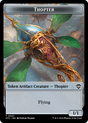 Thopter // Manifest Double-Sided Token [Outlaws of Thunder Junction Commander Tokens] | Exor Games Summserside