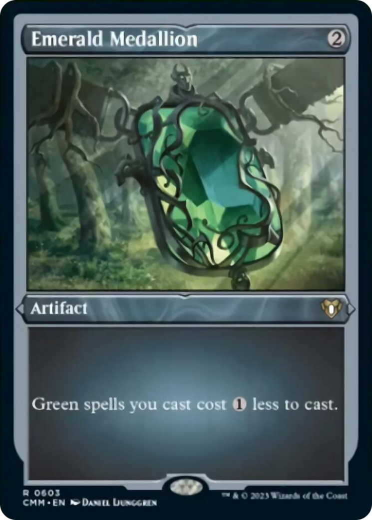Emerald Medallion (Foil Etched) [Commander Masters] | Exor Games Summserside