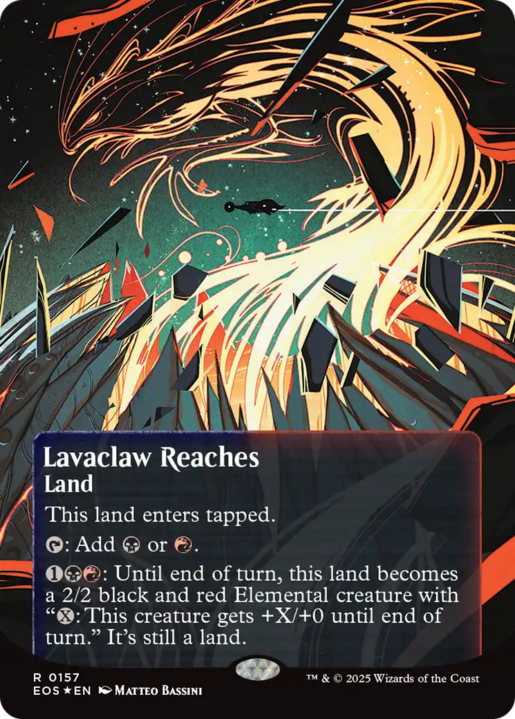 Lavaclaw Reaches (0157) (Borderless) (Galaxy Foil) [Edge of Eternities: Stellar Sights] | Exor Games Summserside