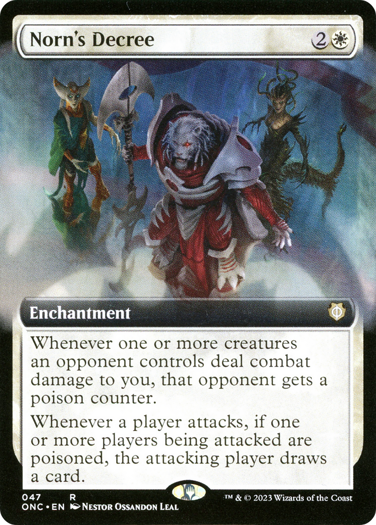 Norn's Decree (Extended Art) [Phyrexia: All Will Be One Commander] | Exor Games Summserside