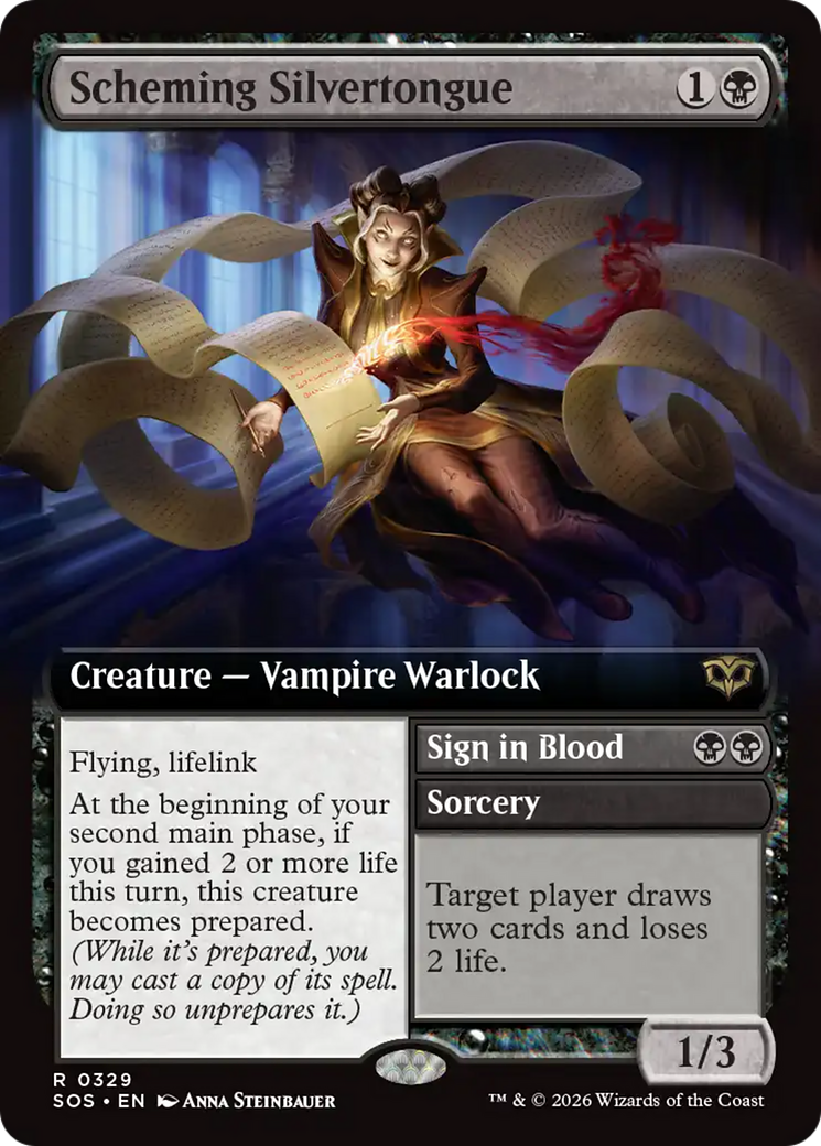 Scheming Silvertongue (Extended Art) [Secrets of Strixhaven] | Exor Games Summserside
