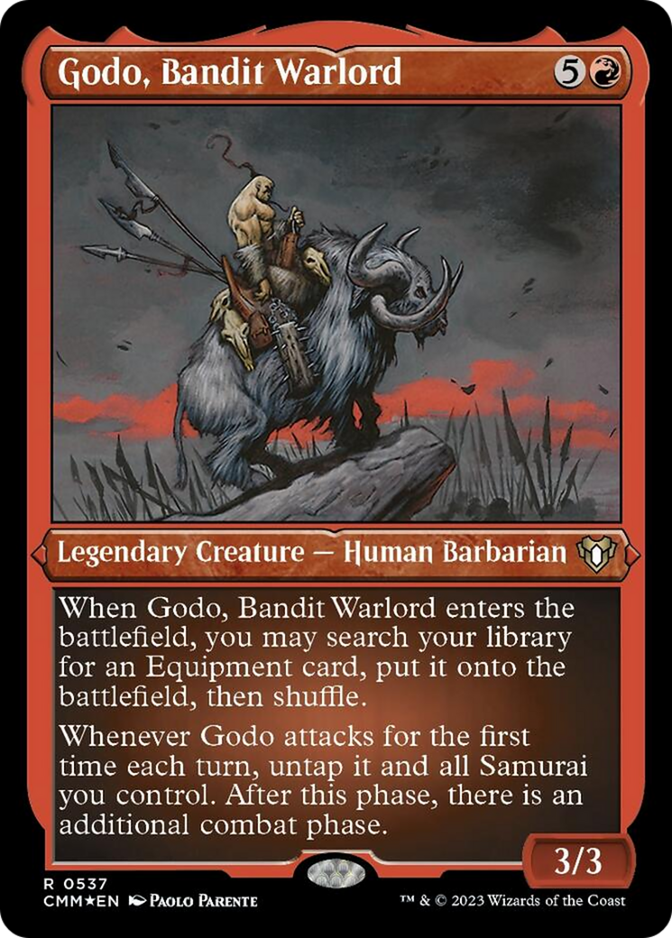 Godo, Bandit Warlord (Foil Etched) [Commander Masters] | Exor Games Summserside