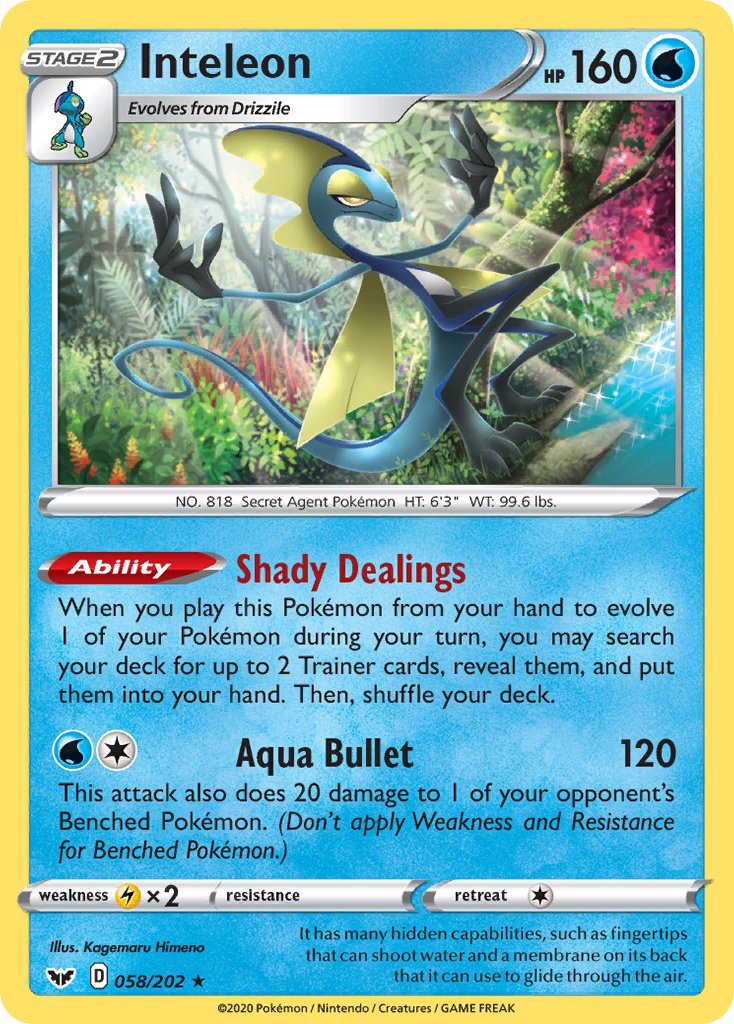 Inteleon (058/202) (Theme Deck Exclusive) [Sword & Shield: Base Set] | Exor Games Summserside