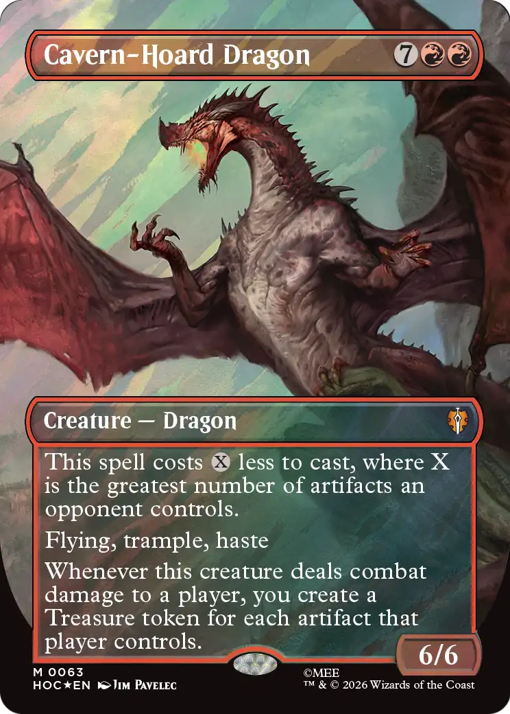 Cavern-Hoard Dragon (Borderless) (Surge Foil) [The Hobbit: Eternal-Legal] | Exor Games Summserside