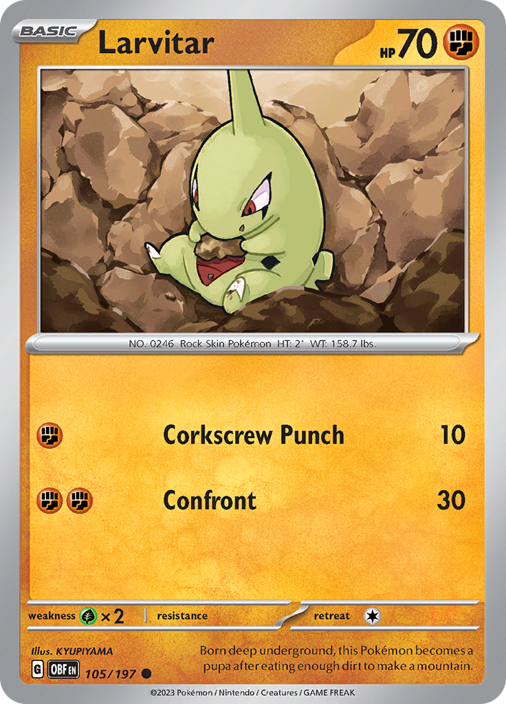 Larvitar (105/197) [Scarlet & Violet: Obsidian Flames] | Exor Games Summserside