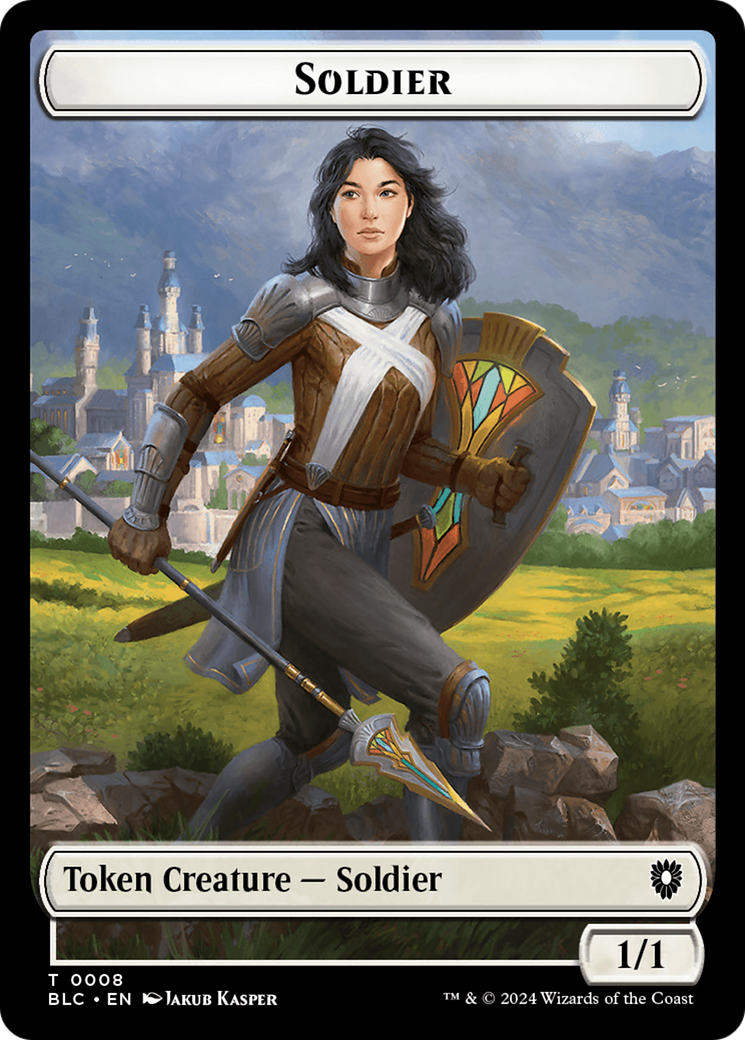 Human // Soldier Double-Sided Token [Bloomburrow Commander Tokens] | Exor Games Summserside