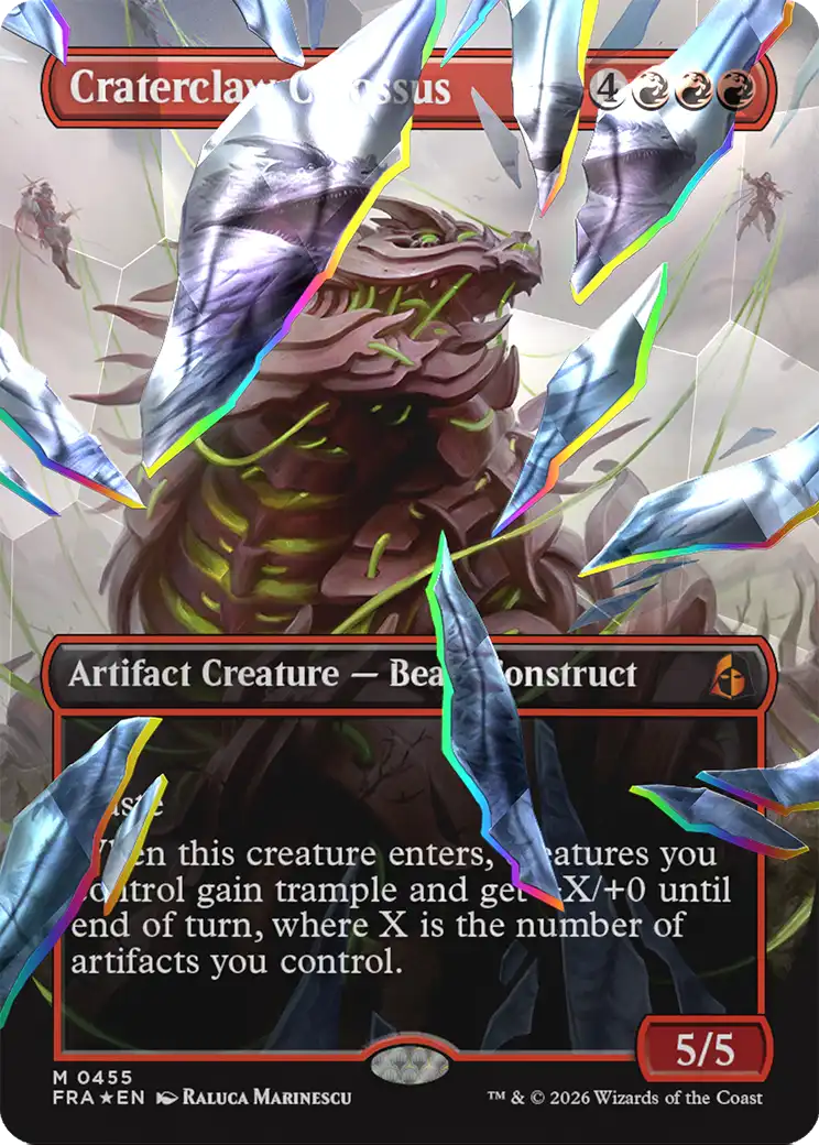 Craterclaw Colossus (Borderless) (Facet Foil) [Reality Fracture] | Exor Games Summserside