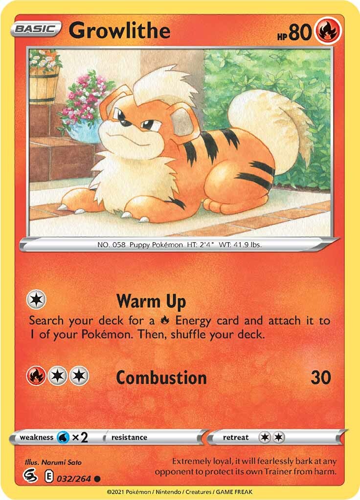 Growlithe (032/264) [Sword & Shield: Fusion Strike] | Exor Games Summserside