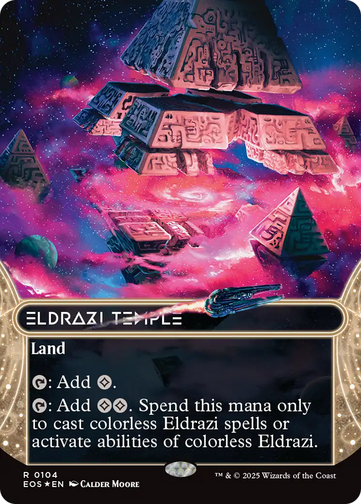 Eldrazi Temple (0104) (Borderless) (Galaxy Foil) [Edge of Eternities: Stellar Sights] | Exor Games Summserside