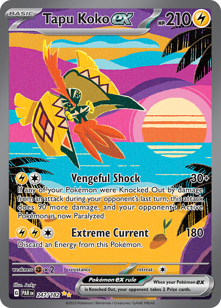 Tapu Koko ex (247/182) [Scarlet & Violet: Paradox Rift] | Exor Games Summserside