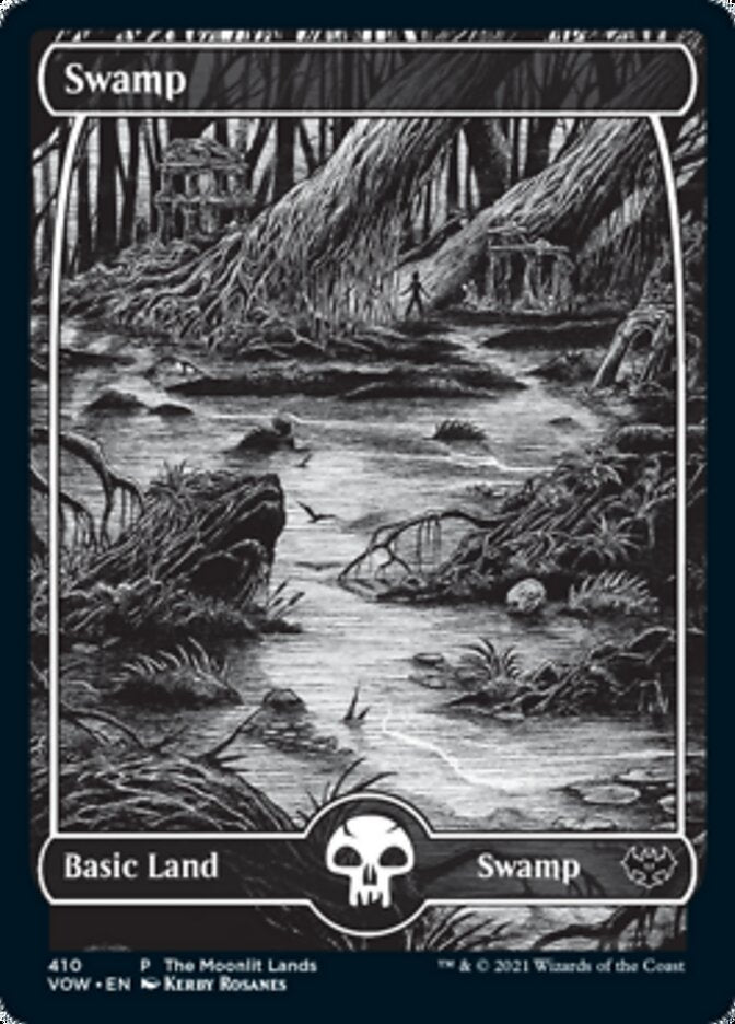 Swamp (The Moonlit Lands) (Foil Etched) [Innistrad: Crimson Vow Promos] | Exor Games Summserside