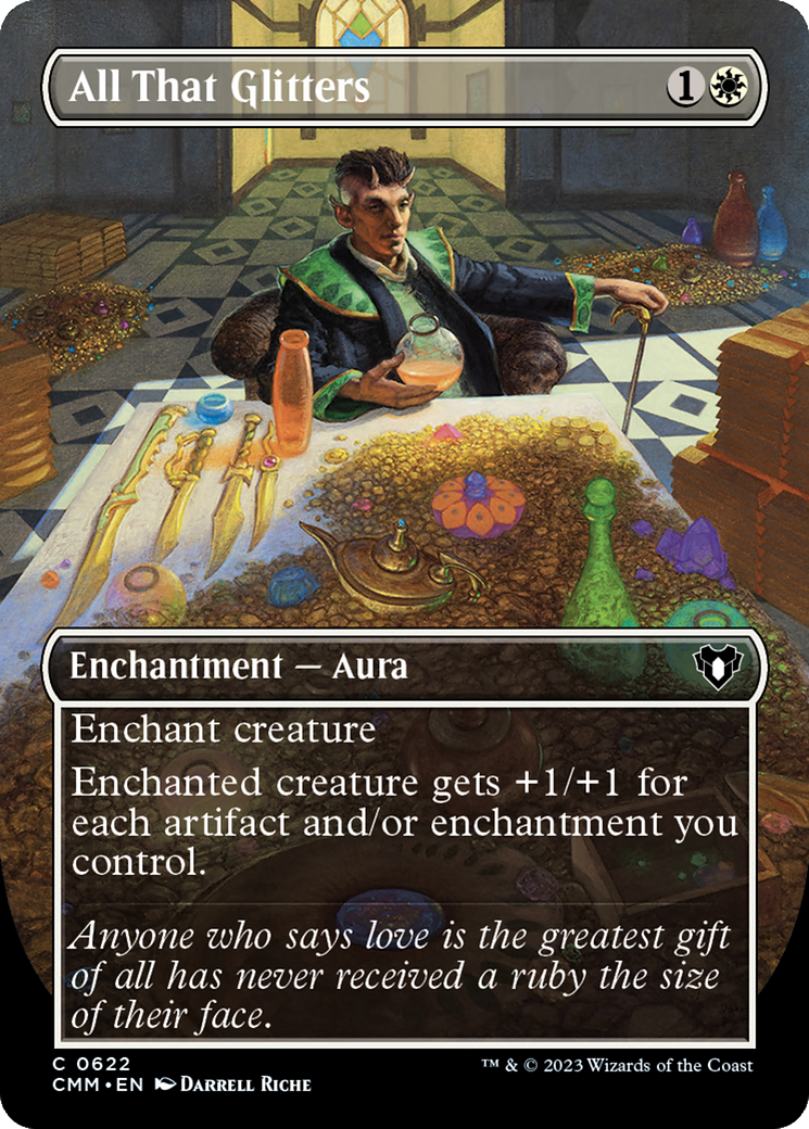 All That Glitters (Borderless Alternate Art) [Commander Masters] | Exor Games Summserside