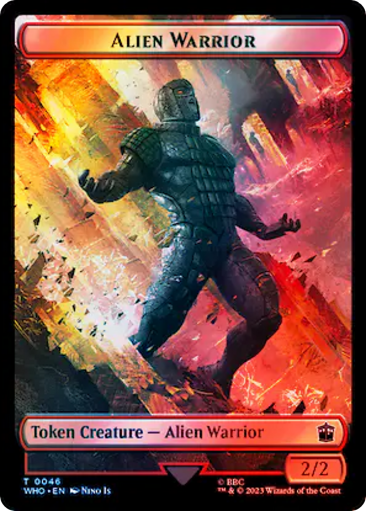 Dalek // Alien Warrior Double-Sided Token (Surge Foil) [Doctor Who Tokens] | Exor Games Summserside