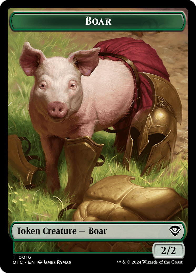 Boar // Manifest Double-Sided Token [Outlaws of Thunder Junction Commander Tokens] | Exor Games Summserside