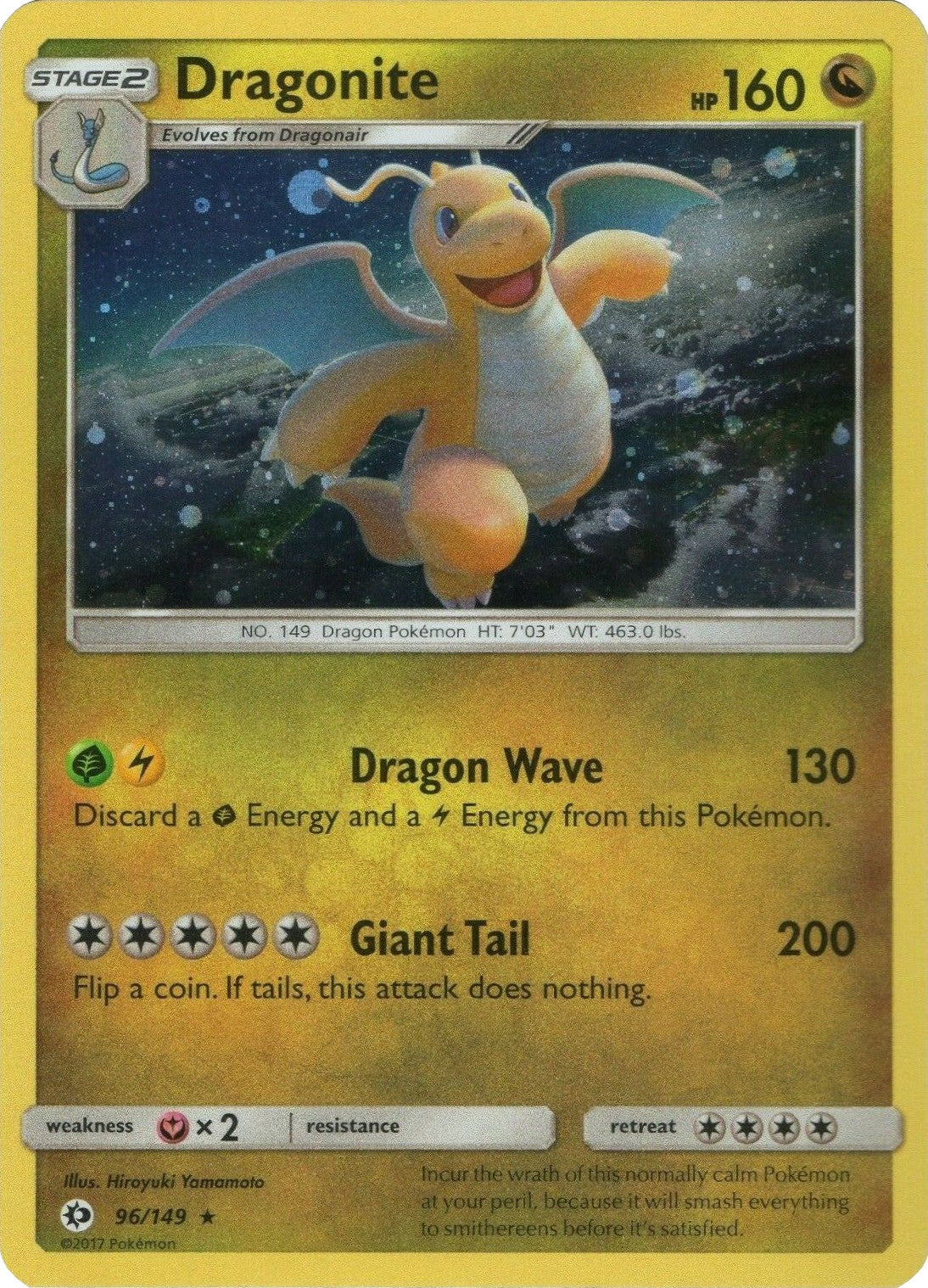 Dragonite (96/149) (Cosmos Holo) [Sun & Moon: Base Set] | Exor Games Summserside