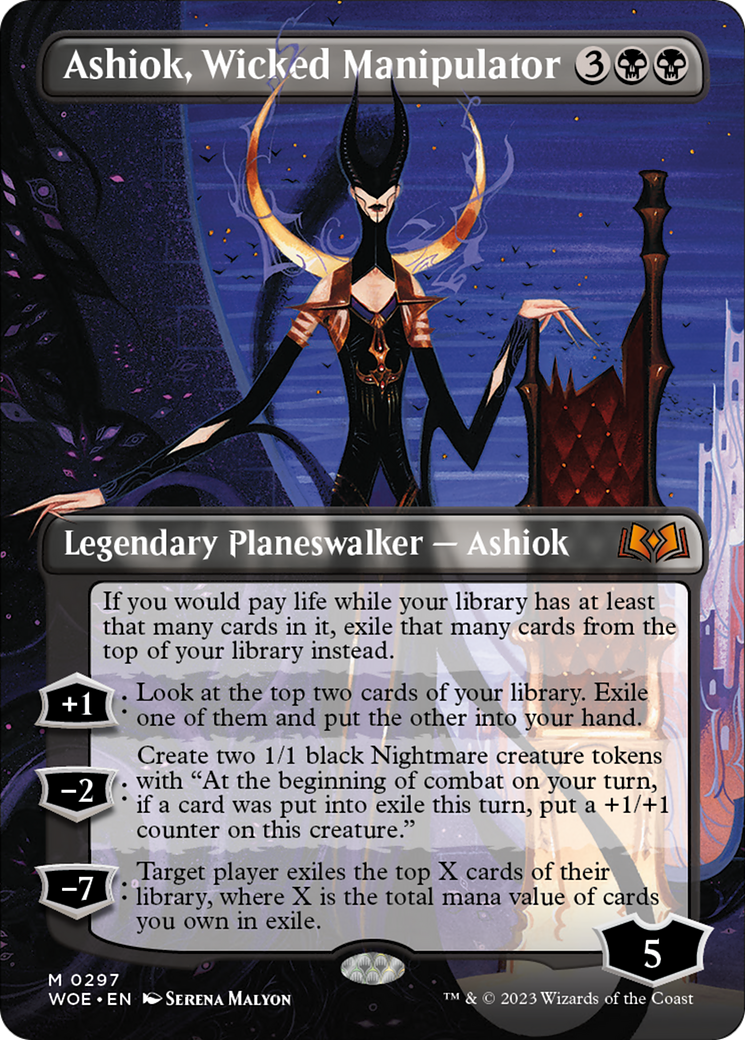 Ashiok, Wicked Manipulator (Borderless Alternate Art) [Wilds of Eldraine] | Exor Games Summserside