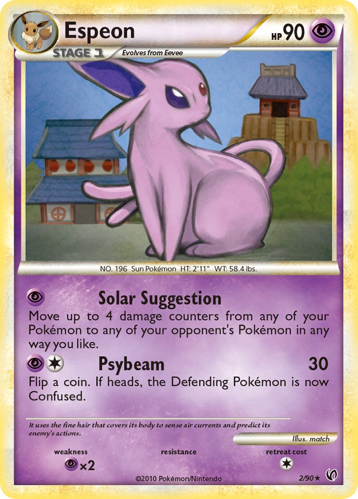 Espeon (2/90) (Cracked Ice Holo) (Theme Deck Exclusive) [HeartGold & SoulSilver: Unleashed] | Exor Games Summserside