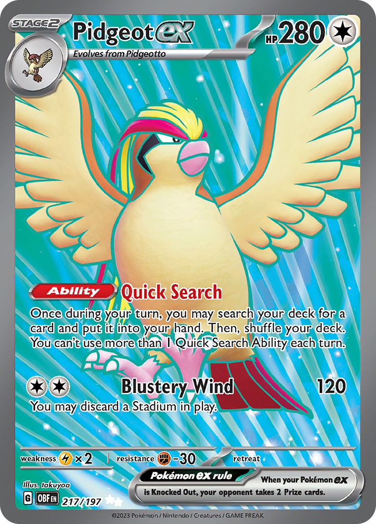 Pidgeot ex (217/197) [Scarlet & Violet: Obsidian Flames] | Exor Games Summserside