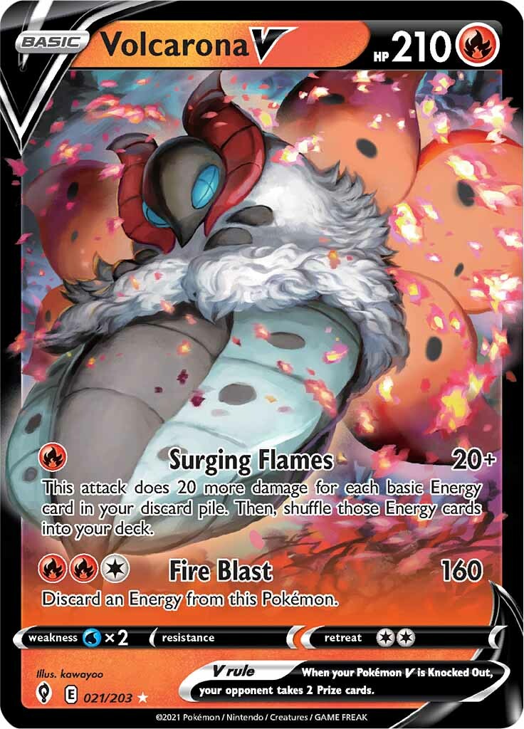 Volcarona V (021/203) [Sword & Shield: Evolving Skies] | Exor Games Summserside