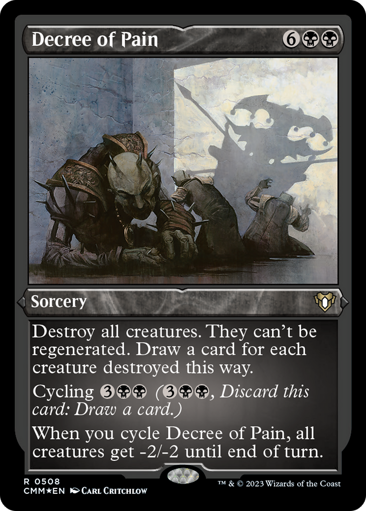 Decree of Pain (Foil Etched) [Commander Masters] | Exor Games Summserside