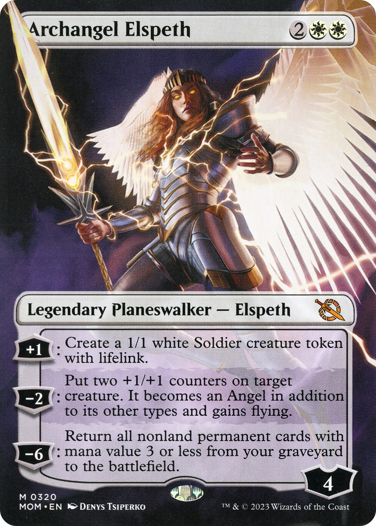 Archangel Elspeth (Borderless Alternate Art) [March of the Machine] | Exor Games Summserside