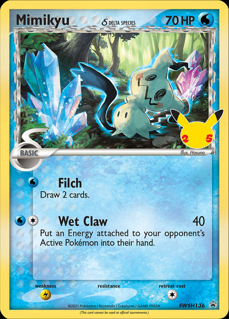 Mimikyu (SWSH136) (Delta Species) (Celebrations) [Sword & Shield: Black Star Promos] | Exor Games Summserside