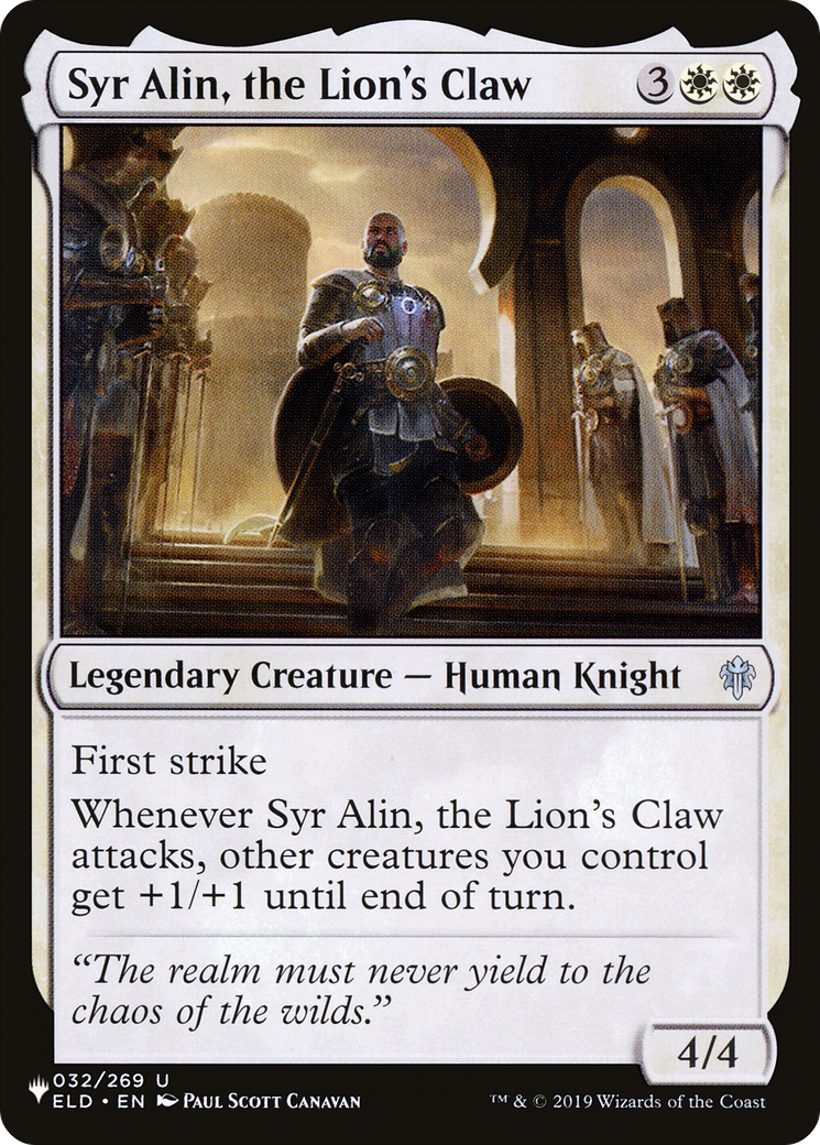 Syr Alin, the Lion's Claw [The List] | Exor Games Summserside