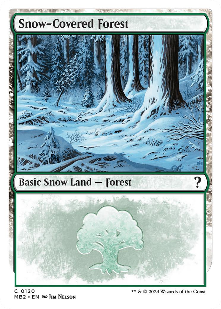 Snow-Covered Forest (White Border) [Mystery Booster 2] | Exor Games Summserside