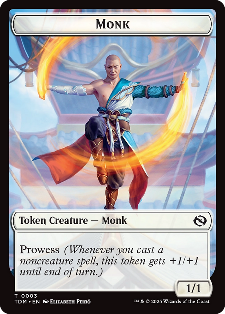 Bird // Monk Double-Sided Token [Tarkir: Dragonstorm Tokens] | Exor Games Summserside