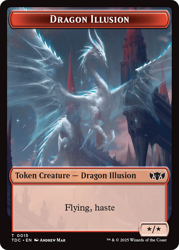 Dragon Illusion // Monk Double-Sided Token [Tarkir: Dragonstorm Commander Tokens] | Exor Games Summserside