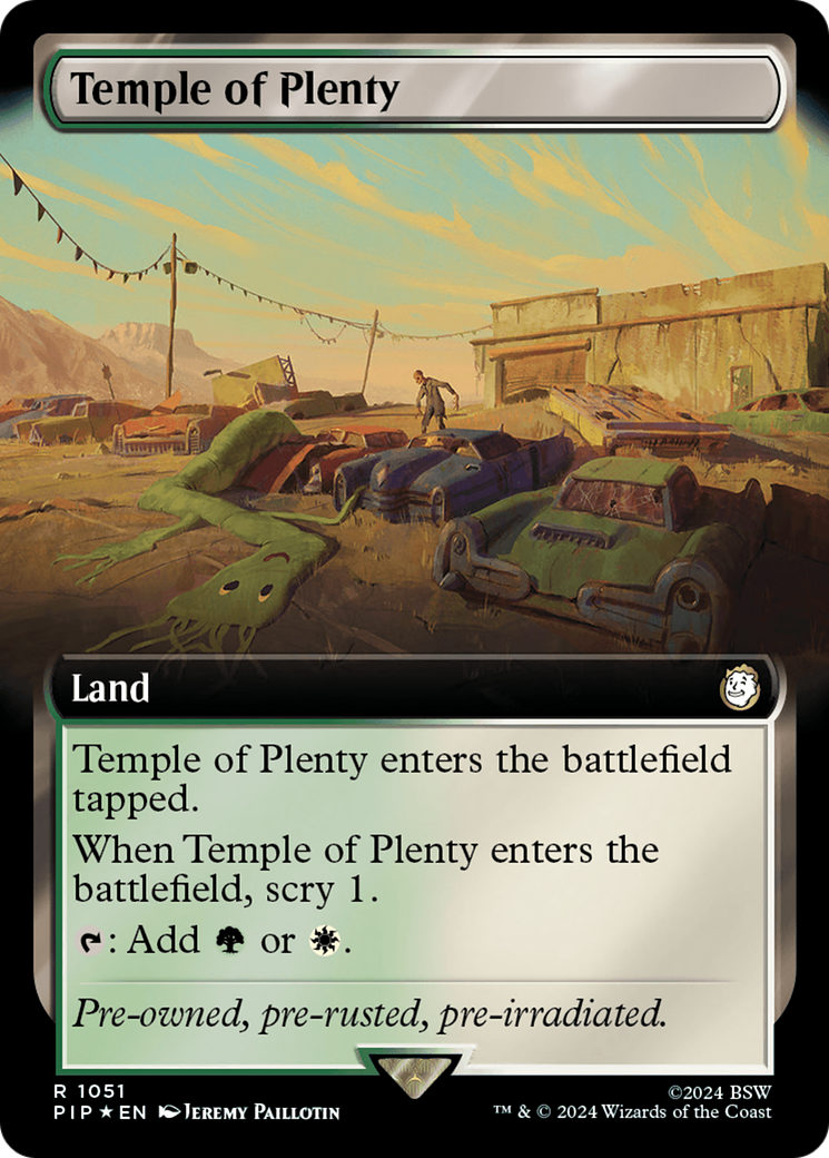 Temple of Plenty (Extended Art) (Surge Foil) [Fallout] | Exor Games Summserside