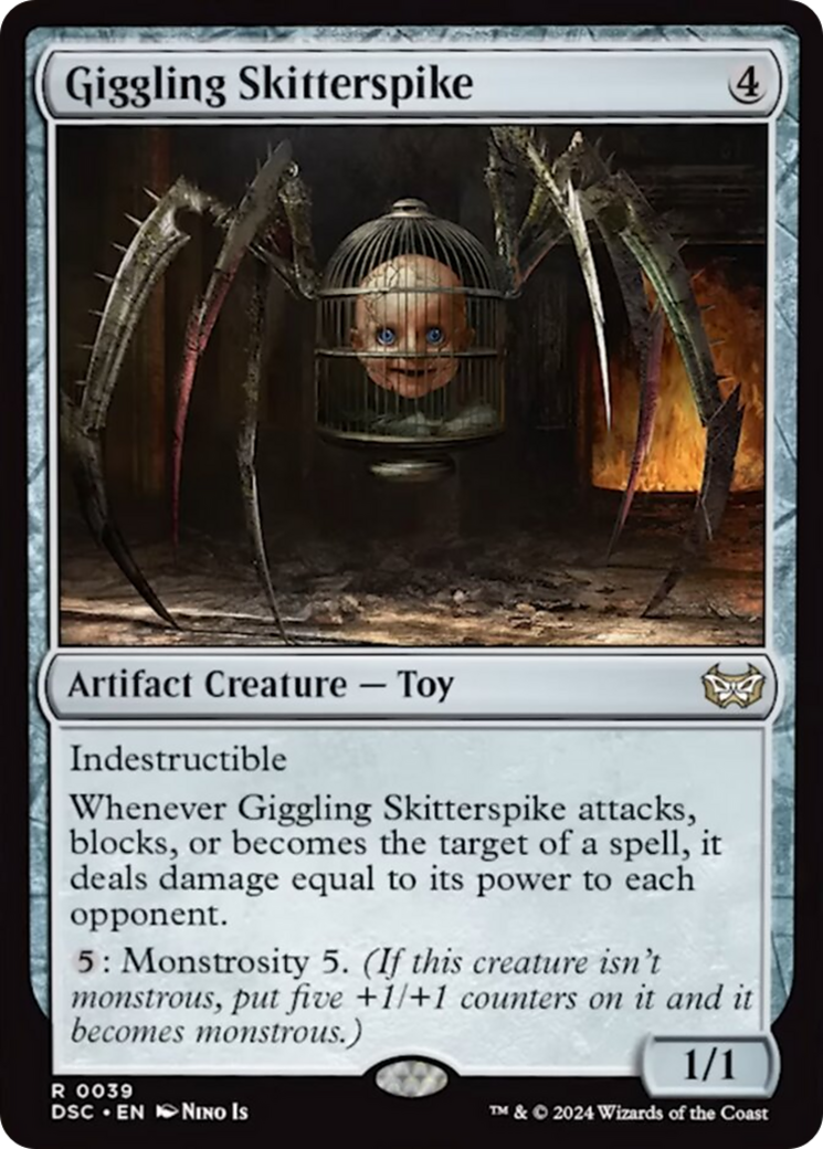 Giggling Skitterspike (Extended Art) [Duskmourn: House of Horror Commander] | Exor Games Summserside