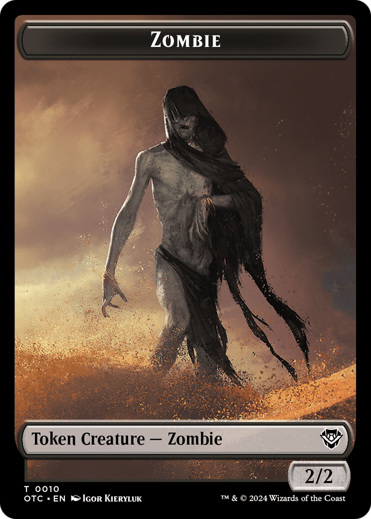 Zombie // Ox Warrior Double-Sided Token [Outlaws of Thunder Junction Commander Tokens] | Exor Games Summserside